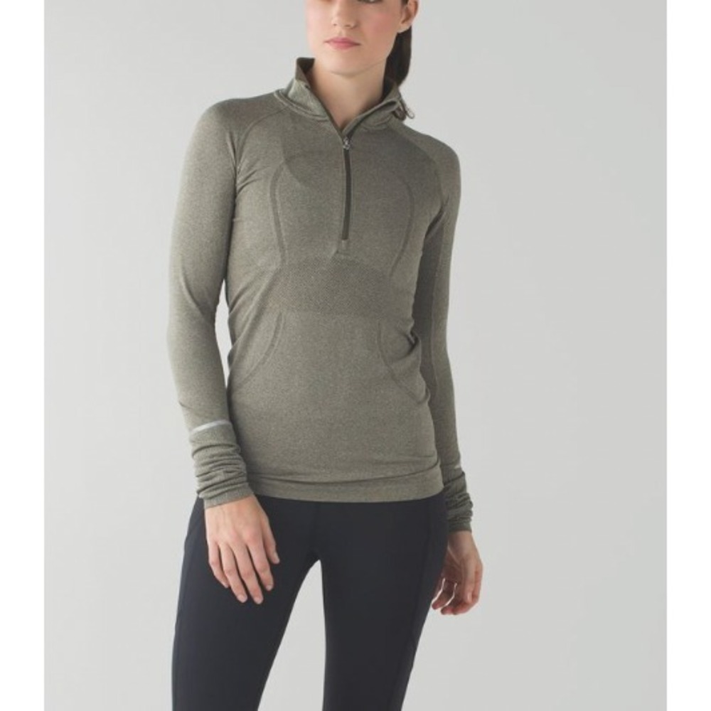 Lululemon Swiftly Tech 1/2‎ Zip Top 6 Long Sleeve Olive Green Athleisure Running